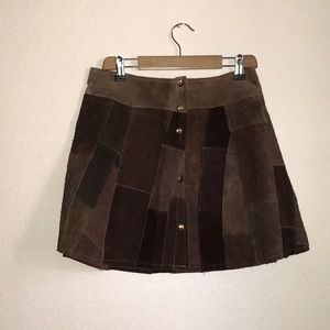 Suede mini skirt